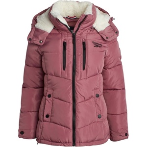 image:imageReebok Womens Puffer Jacket Heavyweight Puffer Coat with Faux Fur Trim Hood  Plush Quilted Insulation for Harsh Weather Stylish Silhouette for Snowstorms or Chilly Walks Snug Everyday WearPink Haze