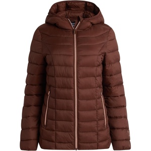 image:imageReebok Womens Puffer Jacket Insulated Quilted Bubble Puffer Coat for Women  ZipUp Bubble Silhouette Packs Into a Bag for Travel Side Pockets Secure Essentials Easy Chill Coverage on ErrandsCognac