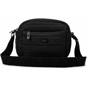 image:imageReebok Womens Quilted Nylon Crossbody Bag Lightweight Cell Phone Purse  Adjustable Comfort Strap Zippered Pockets for Cards Cash amp Keys Roomy or Mini Sizes Work Sports amp TravelDance Solid Black