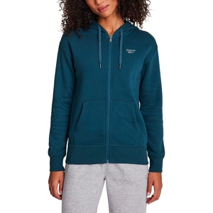 image:imageReebok Womens Rhinestone Fullzip Hoodie Standard Fit Midweight Cottonpoly FabricRetro Teal