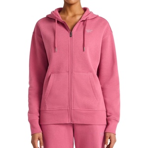 image:imageReebok Womens Rhinestone Fullzip Hoodie Standard Fit Midweight Cottonpoly FabricStudio Pink