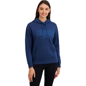 image:imageReebok Womens Satin Applique Graphic Hooded SweatshirtBlue Winged Teal Heather