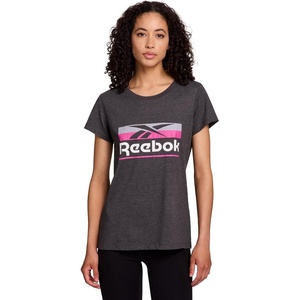 image:imageReebok Womens Short Sleeve Knockout Performance TShirtCharcoal Heather