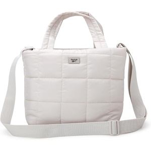 image:imageReebok Womens Small Crossbody Bag Lightweight Nylon Purse Adjustable Strap  Quilted Washed Fabric Roomy Interior with Handy Pockets Wear Over Shoulder or Across Body Great for Daily TravelDove Pumice Stone