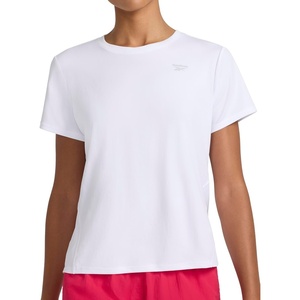 image:imageReebok Womens Small Logo Short Sleeve Crewneck TShirt Lightweight Moisture WickingStark White  Align Interlock
