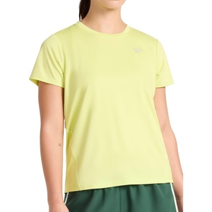 image:imageReebok Womens Small Logo Short Sleeve Crewneck TShirt Lightweight Moisture WickingSunny Lime  Align Interlock