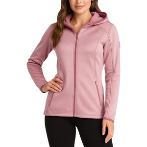 image:imageReebok Womens Softshell Jacket Water amp Windproof Fleece Lined Hooded Coat  Breathable Stretch Shell Moves with You Zippered Pockets Keep Keys Secure Versatile for Gym Running and Trail DaysDusty Rose