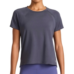 image:imageReebok Womens Spirit Raglan Crewneck TShirt Standard Fit Lightweight Stretch Poly Performance FabricIndia Ink
