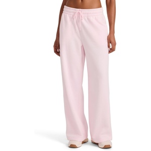 image:imageReebok Womens Tonal Wide Leg Sweatpant Standard Fit 30 Inseam Midweight CottonPoly FabricFrosted Berry
