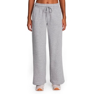 image:imageReebok Womens Tonal Wide Leg Sweatpant Standard Fit 30 Inseam Midweight CottonPoly FabricGrey Heather