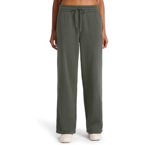 image:imageReebok Womens Tonal Wide Leg Sweatpant Standard Fit 30 Inseam Midweight CottonPoly FabricGrit Green