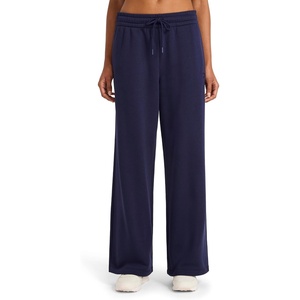image:imageReebok Womens Tonal Wide Leg Sweatpant Standard Fit 30 Inseam Midweight CottonPoly FabricVector Navy