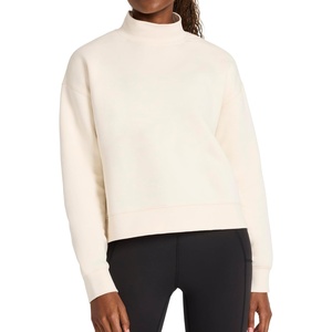 image:imageReebok Womens Vector Mock Neck Sweatshirt Standard Fit Midweight Cottonpoly FabricAlabaster