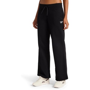 image:imageReebok Womens Wide Leg Sweatpant Standard Fit 30 Inseam Midweight CottonPoly Fleece FabricBlackWhite