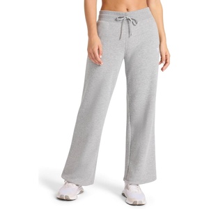 image:imageReebok Womens Wide Leg Sweatpant Standard Fit 30 Inseam Midweight CottonPoly Fleece FabricGrey Heather