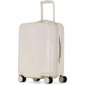 image:imagebugatti Reebok Playmaker CarryOn Luggage Hard Shell Light Beige  Playmaker  Carryon TSA Lock 360 Spinner Wheels Dual Compartment Telescoping HandleLight Beige