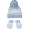 image:imageReebok 2Piece BabyToddler Winter Hat and Gripped Mittens Knitted Pom Beanie amp AntiSlip Gloves Cold Weather AccessoriesBlueIvory