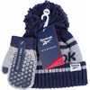 image:imageReebok 2Piece BabyToddler Winter Hat and Gripped Mittens Knitted Pom Beanie amp AntiSlip Gloves Cold Weather AccessoriesVector NavyLight Gray