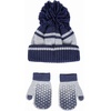 image:imageReebok 2Piece BabyToddler Winter Hat and Gripped Mittens Knitted Pom Beanie amp AntiSlip Gloves Cold Weather AccessoriesVector NavyLight Gray