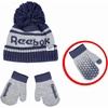 image:imageReebok 2Piece BabyToddler Winter Hat and Gripped Mittens Knitted Pom Beanie amp AntiSlip Gloves Cold Weather AccessoriesVector NavyLight Gray