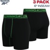 image:imageReebok Mens Boxer Briefs  3 Pack Moisture Wicking Athletic Performance Underwear Boxers for Men with Contour Pouch SL3pk BlackCharcoal GreyGreen Stitch