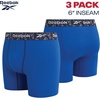 image:imageReebok Mens Boxer Briefs  3 Pack MoistureWicking Stretch Pouch 6  Lightweight Performance Fabric Wicks Away Sweat Supportive Long Leg Design Helps Reduce RideUp All DaySurf the WebBlackened PearlMaritime Blue