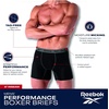image:imageReebok Mens Boxer Briefs  3 Pack MoistureWicking Stretch Pouch 6  Lightweight Performance Fabric Wicks Away Sweat Supportive Long Leg Design Helps Reduce RideUp All DayMaritime BlueMedium Grey MelangeBlue Depths