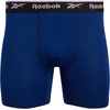 image:imageReebok Mens Boxer Briefs  3 Pack MoistureWicking Stretch Pouch 6  Lightweight Performance Fabric Wicks Away Sweat Supportive Long Leg Design Helps Reduce RideUp All DayMaritime BlueMedium Grey MelangeBlue Depths