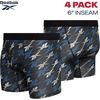 image:imageReebok Mens Boxer Briefs  4 Pack Underwear with Contour Pouch 6 Inseam  Athletic Stretch Performance MoistureWicking Fabric No Fly Pouch TagFree WaistbandBlackBlueCharcoalBlack Print