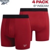 image:imageReebok Mens Boxer Briefs  4 Pack Underwear with Contour Pouch 6 Inseam  Athletic Stretch Performance MoistureWicking Fabric No Fly Pouch TagFree WaistbandBlackTibetan RedCharcoal Heather Melange