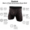 image:imageReebok Mens Boxer Briefs  4 Pack Underwear with Contour Pouch 6 Inseam  Athletic Stretch Performance MoistureWicking Fabric No Fly Pouch TagFree WaistbandBlackBlackGreyprint