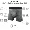 image:imageReebok Mens Boxer Briefs  4 Pack Underwear with Contour Pouch 6 Inseam  Athletic Stretch Performance MoistureWicking Fabric No Fly Pouch TagFree WaistbandFigGreyHeatherBlack