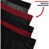 image:imageReebok Mens Boxer Briefs  4 Pack Underwear with Contour Pouch 6 Inseam  Athletic Stretch Performance MoistureWicking Fabric No Fly Pouch TagFree WaistbandGreyBlackRedBlack