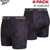 image:imageReebok Mens Boxer Briefs  4 Pack Underwear with Contour Pouch 6 Inseam  Athletic Stretch Performance MoistureWicking Fabric No Fly Pouch TagFree WaistbandPlum PerfectBlackened PearlBlackBlack Print