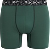 image:imageReebok Mens Boxer Briefs  6 Pack MoistureWicking Stretch Pouch 6  Lightweight Performance Fabric Wicks Away Sweat Supportive Long Leg Design Helps Reduce RideUp All DayTrekking GreenBlackened PearlBlack