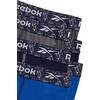 image:imageReebok Mens Boxer Briefs  6 Pack MoistureWicking Stretch Pouch 6  Lightweight Performance Fabric Wicks Away Sweat Supportive Long Leg Design Helps Reduce RideUp All DaySurf the WebBlackened PearlMaritime Blue