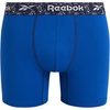 image:imageReebok Mens Boxer Briefs  6 Pack MoistureWicking Stretch Pouch 6  Lightweight Performance Fabric Wicks Away Sweat Supportive Long Leg Design Helps Reduce RideUp All DaySurf the WebBlackened PearlMaritime Blue