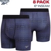 image:imageReebok Mens Boxer Briefs  8 Pack Performance Stretch Mens Underwear Boxers with Functional Fly 6 Inseam Boxers for MenBlackBlue DepthsDark GreyPrint