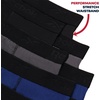 image:imageReebok Mens Boxer Briefs  8 Pack Performance Stretch Mens Underwear Boxers with Functional Fly 6 Inseam Boxers for MenBlackBlue DepthsDark GreyPrint