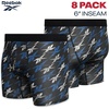 image:imageReebok Mens Boxer Briefs  8 Pack Performance Stretch Mens Underwear Boxers with Functional Fly 6 Inseam Boxers for MenBlackBlueCharcoalPrinted Black
