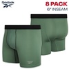 image:imageReebok Mens Boxer Briefs  8 Pack Performance Stretch Mens Underwear Boxers with Functional Fly 6 Inseam Boxers for MenBlackGreenGrey HeatherNavy Blue