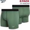 image:imageReebok Mens Boxer Briefs  8 Pack Performance Stretch Mens Underwear Boxers with Functional Fly 6 Inseam Boxers for MenBlackGreenHeather GreyNavy