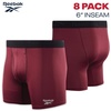 image:imageReebok Mens Boxer Briefs  8 Pack Performance Stretch Mens Underwear Boxers with Functional Fly 6 Inseam Boxers for MenGrayBlackRedBlack