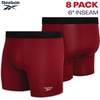 image:imageReebok Mens Boxer Briefs  8 Pack Performance Stretch Mens Underwear Boxers with Functional Fly 6 Inseam Boxers for MenGreyBlackRedBlack