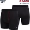 image:imageReebok Mens Boxer Briefs  8 Pack Performance Stretch Mens Underwear Boxers with Functional Fly 6 Inseam Boxers for MenSolid Black