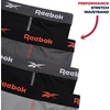 image:imageReebok Mens Boxer Briefs 4 Pack Soft Athletic Boxers with Contour Pouch  Smooth Soft Feel Designed for Everyday Comfort Elastic Waistband Stays in Place Without IrritationBlackDark GreyBlackLight Grey