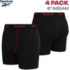image:imageReebok Mens Boxer Briefs 4 Pack Soft Athletic Boxers with Contour Pouch  Smooth Soft Feel Designed for Everyday Comfort Elastic Waistband Stays in Place Without IrritationAll Black