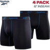 image:imageReebok Mens Boxer Briefs 4 Pack Soft Athletic Boxers with Contour Pouch  Smooth Soft Feel Designed for Everyday Comfort Elastic Waistband Stays in Place Without IrritationBlackBlueBlackGrey