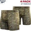 image:imageReebok Mens Boxer Briefs 4 Pack Soft Athletic Boxers with Contour Pouch  Smooth Soft Feel Designed for Everyday Comfort Elastic Waistband Stays in Place Without IrritationBlackGreyCamoBlack