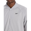 image:imageReebok Mens Classics Basketball Matte Snap Jacket Standard Fit Lightweight Poly FabricLeisure Grey